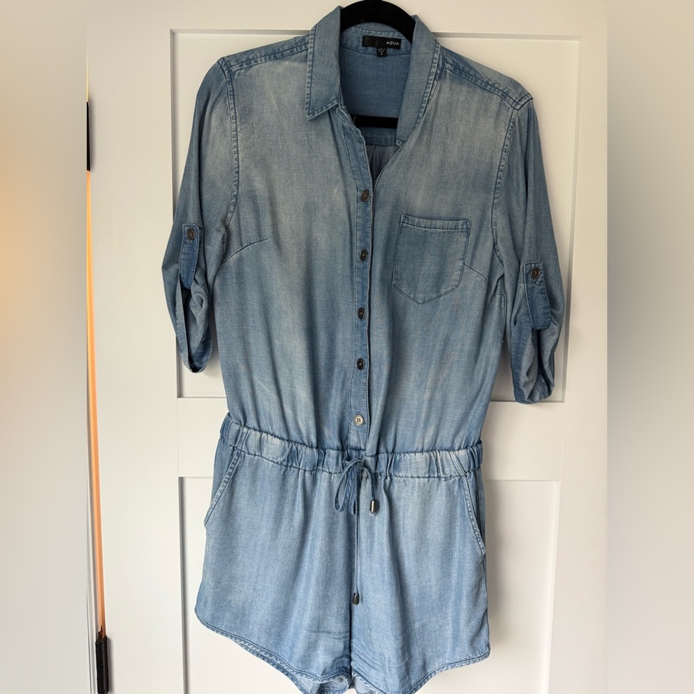 Aqua Light Blue Denim Shirt